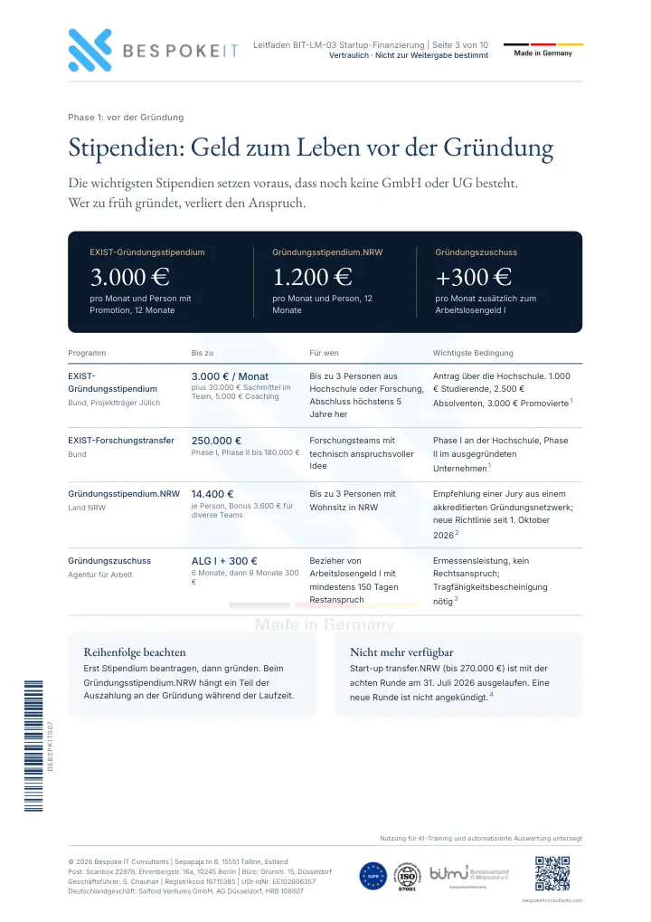 Page 3 du guide Financement des startups 2026 : Allemagne et NRW